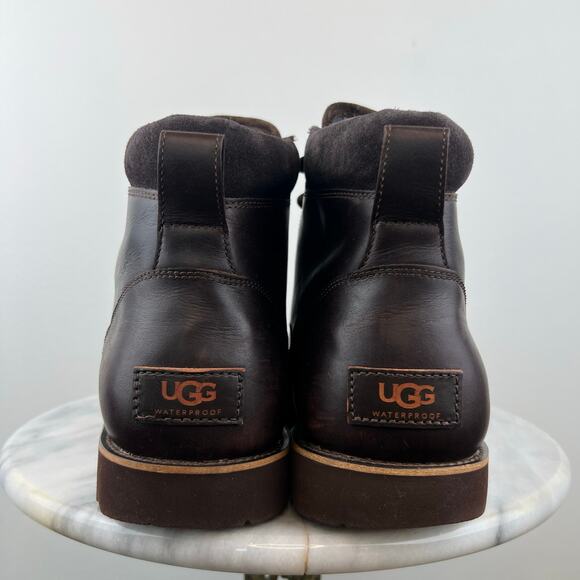 UGG Seton TL Men's Brown Leather Waterproof Lace Up Lined Boots (Sz 14) - Picture 5 of 10